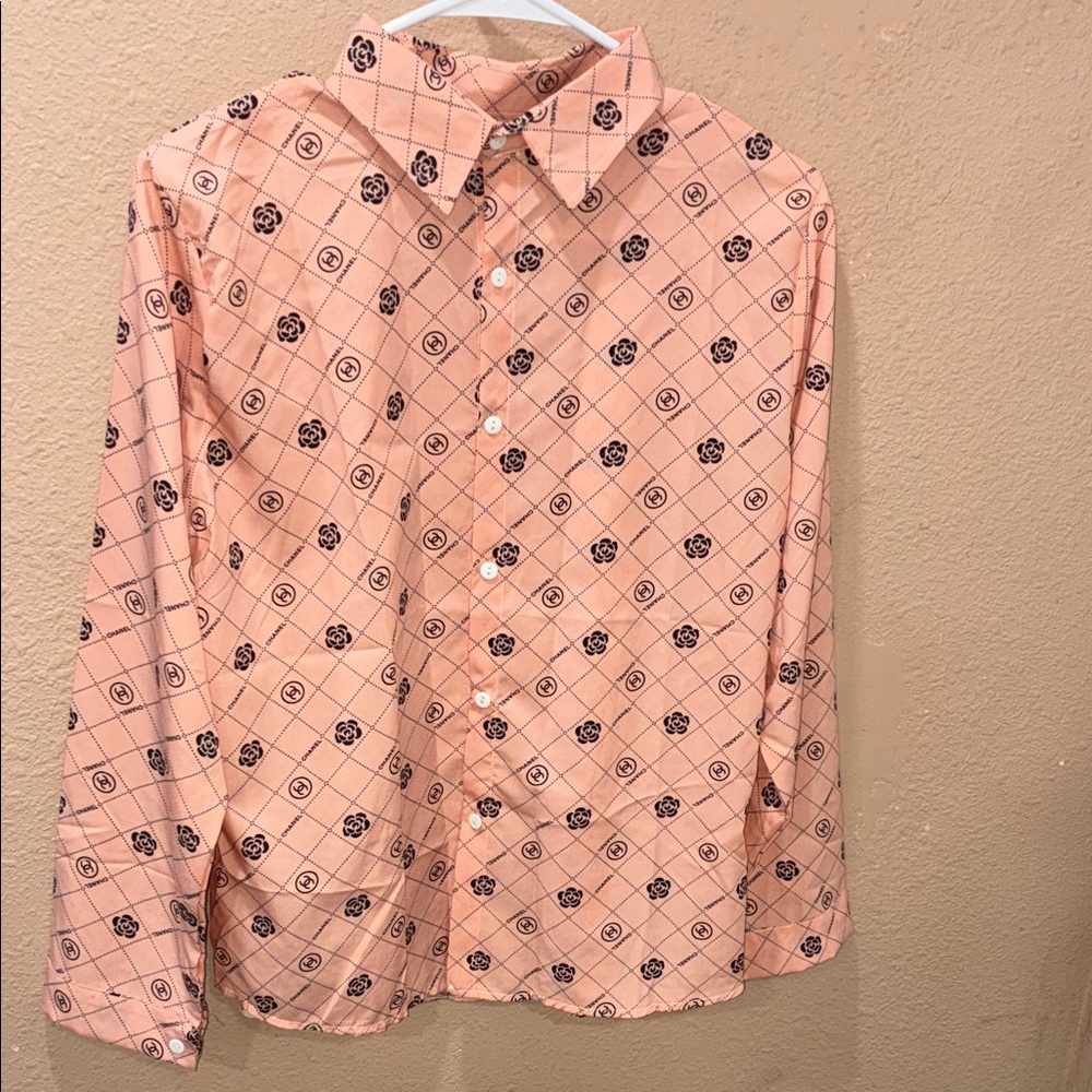 Women's Peach CC Patterned Blouse